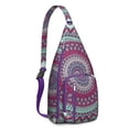 thumbnail image 1 of Mystic Mandala Sling Backpack - Exotic Floral Boho Design, Fashionable Anti-Theft Pack for Commuters, 1 of 4
