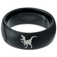 thumbnail image 2 of Tungsten Dinosaur Velociraptor Band Ring 8mm Men Women Comfort Fit Black Dome Polished, 2 of 4