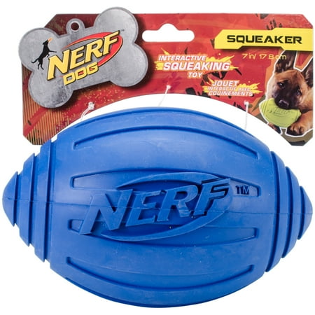 Nerf Ridged Squeak Football 7"-Blue
