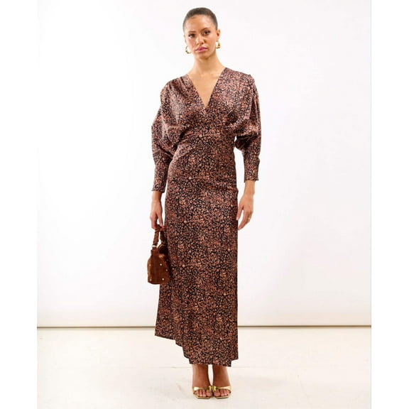 Leopard Batwing Sleeve Maxi Dress
