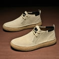 thumbnail image 5 of Men's Casual Boots Leather Suede Non-slip for Walking Camping Comfort Outdoor Classic Chukka Shoes Beige 9.5 US, 5 of 7