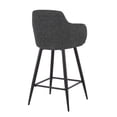 thumbnail image 5 of Lumisource Boyne 26" Black Set Of 2 Counter Stool B26-BOYNE-55SWVX2 BKDGY2, 5 of 7