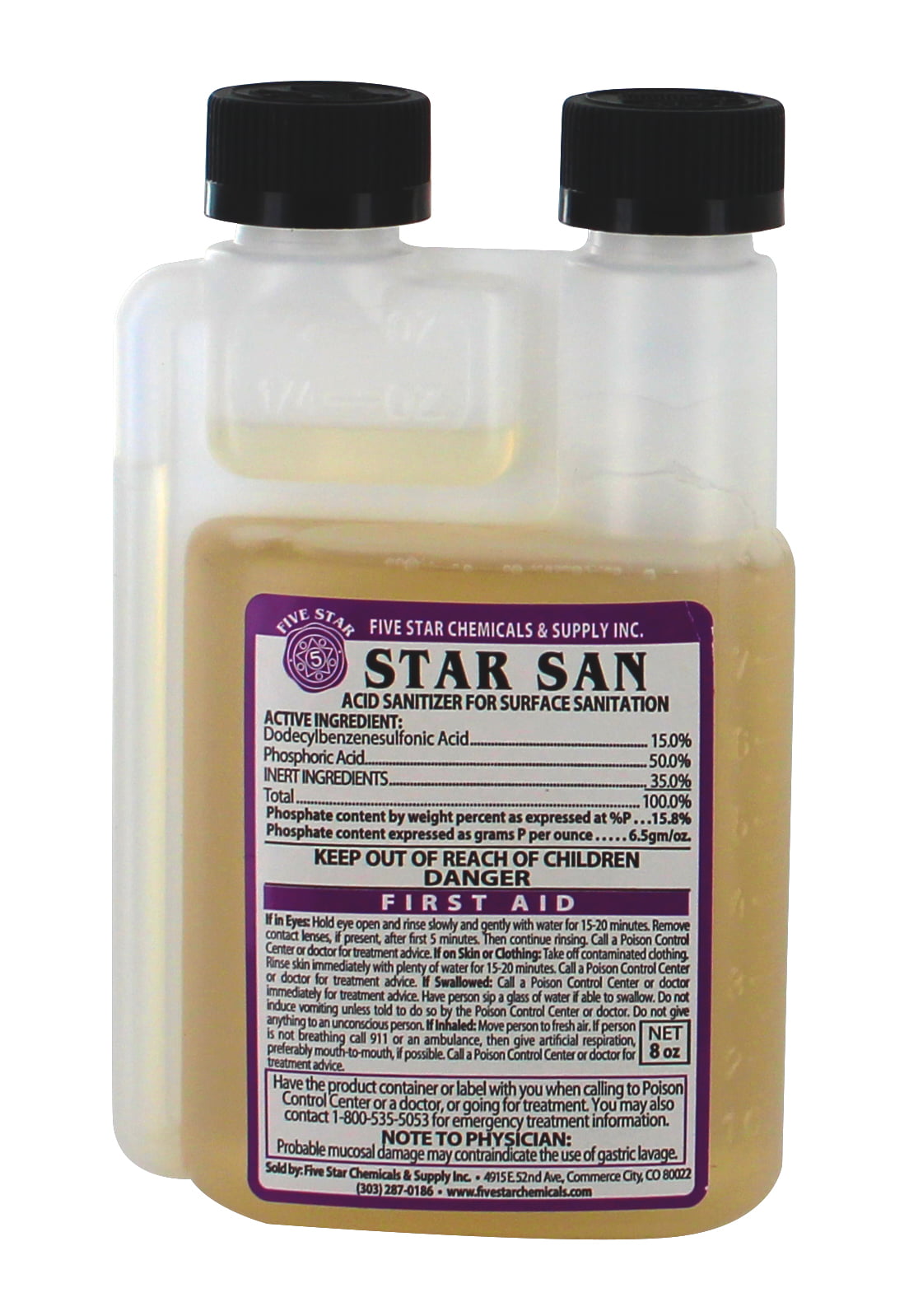 different sizes Five Star Star San non-rinse sanitizer 