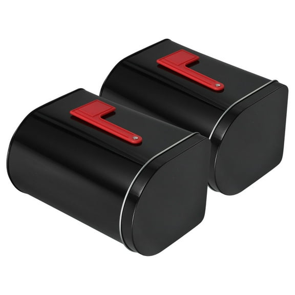 GAXIRE Black Tinplate Mailbox with Unique Design - Valentine's Day Holiday Stacking Stuffer Box for and Decorations