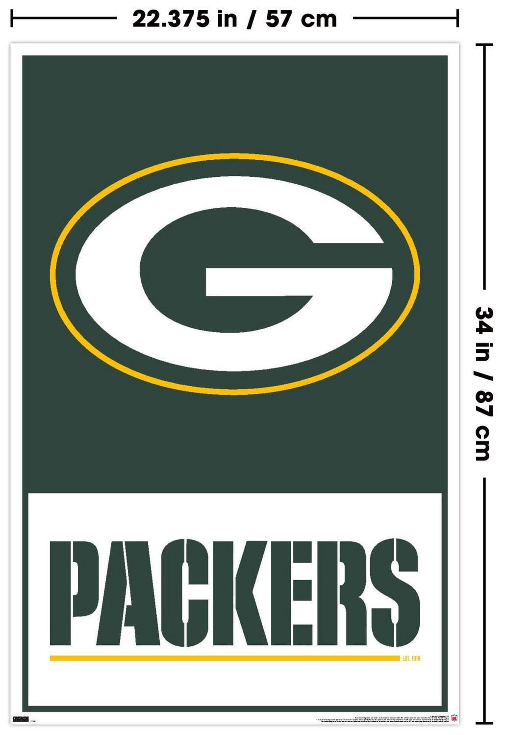 NFL Green Bay Packers - Logo 21 Wall Poster, 22.375" x 34"