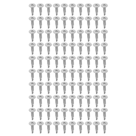 

100Pcs Self Tapping Screw Cross Round Washer Head Stainless Steel Fastener Accessory Set Kit 4.2x19mm / 0.17x0.75in