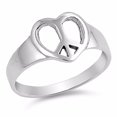 thumbnail image 2 of STERLING SILVER HEART PEACE SIGN RING, 2 of 8