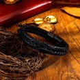 thumbnail image 2 of Mens Leather Bracelet with Stainless Steel Clasp Multi-Layer Braided Leather Mens Bracelet, 2 of 4