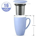 thumbnail image 6 of Cibeat Coffee Mug 500ml 16oz Ceramic Tea Cup Set with Infuser and Lid for Loose Tea, Coffee, Milk, Grain Food- Light Purple, 6 of 6