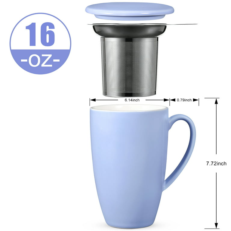 ARRADEN Tea Cup with Infuser and 2 Lids, 18oz Large Tea Infuser Mug, Tea  Strainer Cup for Loose Tea,…See more ARRADEN Tea Cup with Infuser and 2  Lids