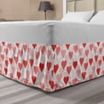 thumbnail image 1 of Vintage Valentine Bed Skirt, Irregular Order Outline Simple and Polka Dotted Hearts, Elastic Bedskirt Dust Ruffle Wrap Around for Bedding Decor, 4 Sizes, Coral Blush, by Ambesonne, 1 of 2