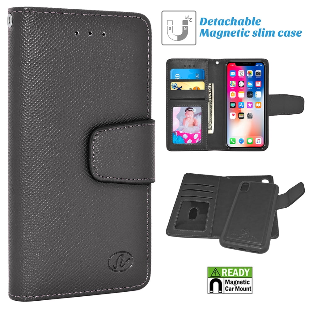 Apple IPhone X / 10 Folio Leather Removable Wallet Case Cover