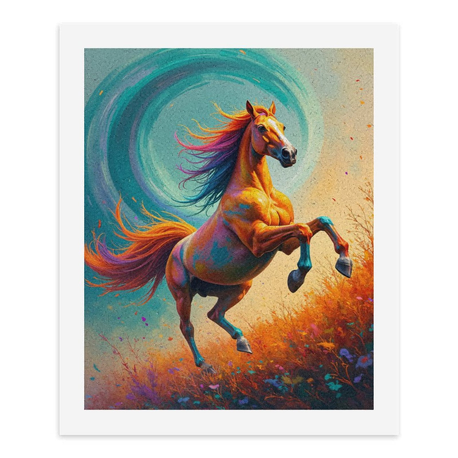 Paint By Numbers Kit for Adults Beginner - DIY Colorful Horse Majestic Art Scene Canvas Painting Kits for Adults, Frameless Paint By Number for Adults for Home Wall Decor 16x20 Inch