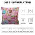 thumbnail image 5 of COMIO  Cute Dessert Throw Pillow Case Cushion Covers Ice Cream Donut Candy Cake Pattern with Pink Background for Couch Bed Sofa Car Waist, 5 of 5