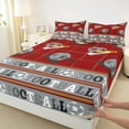 thumbnail image 3 of Feelyou Est Football Sleep Full Size Sheets for Teens, Modern Ball Gaming Bed Sheets, Maroon Plaid Buffalo Sheet Sets, Microfiber Bedroom Decor, 4pcs, 3 of 7