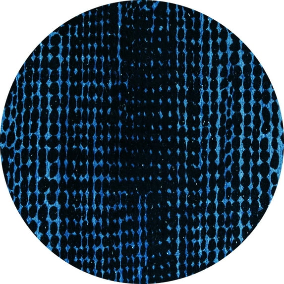 Ahgly Company Indoor Round Abstract Light Blue Modern Area Rugs, 6' Round