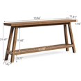 thumbnail image 3 of LITTLE TREE 70.9-Inch Extra Long Console Table for Entryway, 2-Tier Narrow Wooden Sofa Table Behind Couch, Large Sofa Tables for Living Room, Farmhouse Foyer Hallway Entry Table, Rustic Brown, 3 of 9