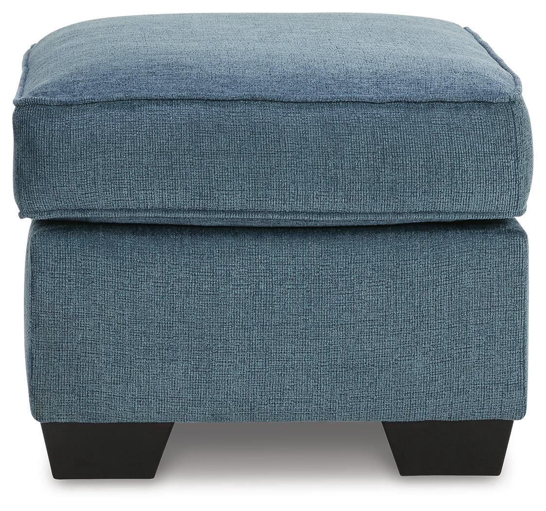 Signature Design by Ashley Contemporary Cashton Ottoman Chenille Blue