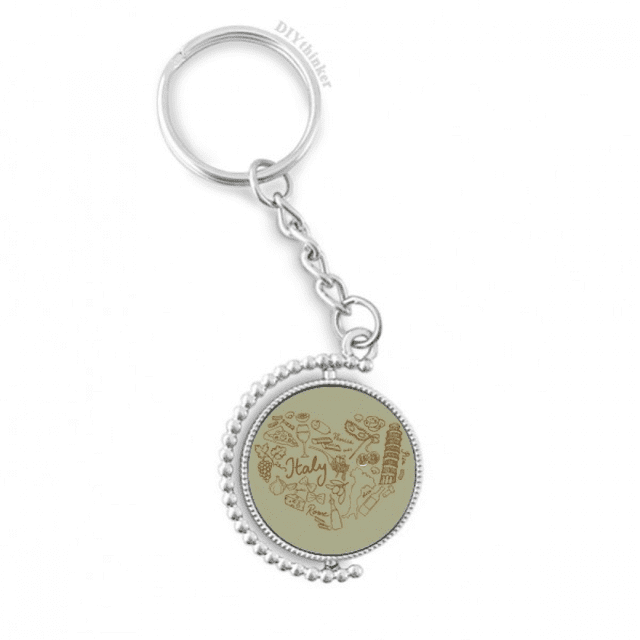 love wine italy grape foods rotatable keyholder disc accessories chain clip