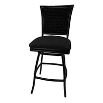 Outdoor/Indoor Counter 26" Bar Stool without Arms - Black Linen - Black Frame