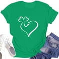 thumbnail image 3 of Pxiakgy Vente Chaude T-Shirt Trèfle de la Saint-Patrick pour Femmes Chanceux Irlandais Manches Courtes T-Shirt Graphique Trèfle Mode Décontracté Col Rond T-Shirt Imprimé Élégant Ample Doux Blouse, 3 of 3