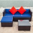 thumbnail image 4 of CRO Decor 3 Piece Patio Sectional Wicker Rattan Outdoor Furniture Sofa Set, 4 of 13