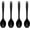 4 Pcs Black, variant on Miaocao 4 Pcs Silicone Spoon Cucharas De Silicona, Para Cocina Mixing Spoons, Cookware Silicone Cooking Spoons Suitable for Cooking Baking Stirring Mixing Tools, (Red,Yellow,Green,Blue)