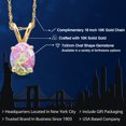 thumbnail image 2 of Gem Stone King 10K Yellow Gold Simulated Pink Opal Pendant Necklace for Women | 0.63 Cttw | Gemstone October Birthstone | Oval Cabochon 7X5MM | With 18 inch Chain, 2 of 6