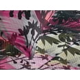 thumbnail image 3 of Ambesonne Grunge Floral Quilted Coverlet 3 Pcs, Night Leaves Flowers, Queen Size, Hot Pink Hunter Green, 3 of 4