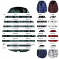 thumbnail image 3 of Breezora Men's Long Sleeve Shirt Plaid Flannel Casual Button Down Hooded Jacket Outdoor Hiking Camping Utility Shacket with Pockets XXXL Size Wine, 3 of 6