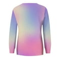 thumbnail image 6 of WXLWZYWL Womens Long Sleeve Sweatshirt Casual Round Neck Cute Pullover Tops Gradient Lightweight Loose Fit Soft Sweatshirt with Pocket, 6 of 6
