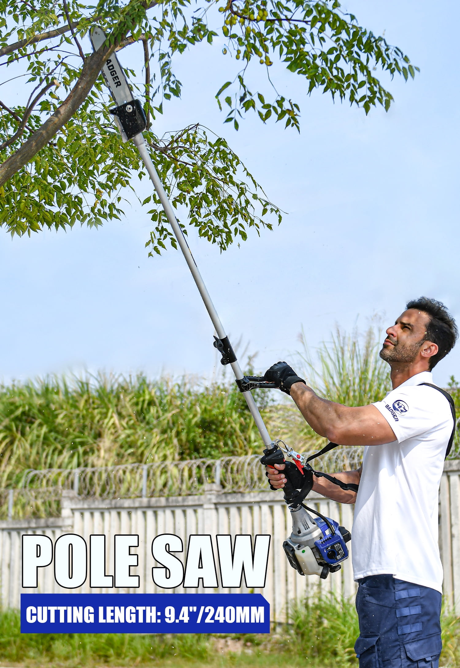 WILD BADGER POWER 26cc Multi -Tool Gas String Trimmer 4 in 1 Garden Tool Combo with hedge pole saw
