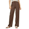 thumbnail image 4 of Chiccall Women's Wide Leg Pants High Waisted Drawstring Casual Fall Pants Trendy Loose Straight Leg Pants with Deep Pockets, 4 of 7