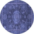 thumbnail image 1 of Ahgly Company Machine Washable Indoor Round Abstract Blue Modern Area Rugs, 8' Round, 1 of 4