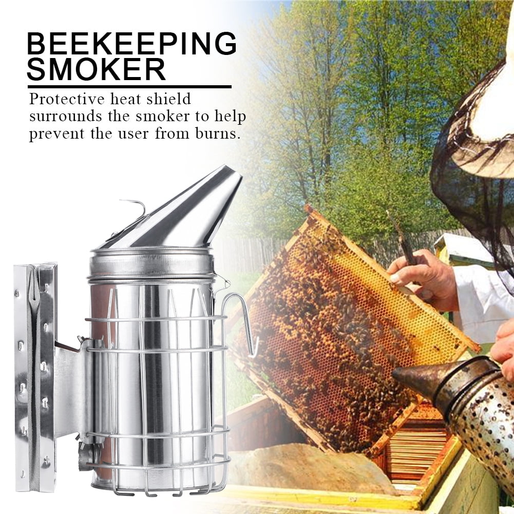 HURRISE Beekeeping Smoker Bee Hive Smoker with Heat Shield Protection