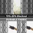 thumbnail image 3 of DriftAway Mason Thermal Blackout Grommet Window Curtains Geometric Trellis Pattern 2 Panels 54"L x 52"W Gray, 3 of 6