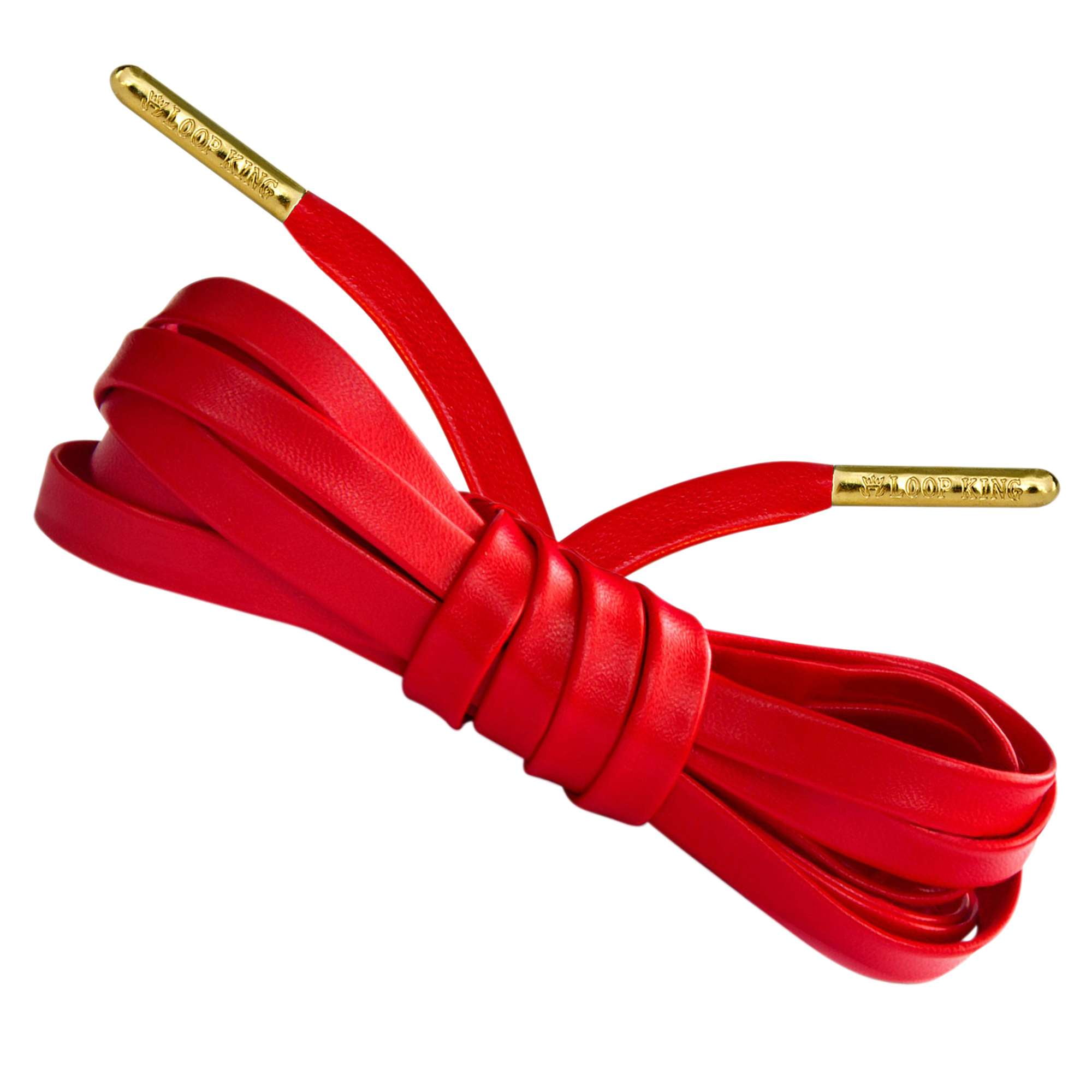 Loop King Smart Leather Laces embossed golden aglet SOLD IN PAIRS