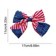 thumbnail image 3 of Independence Day Hair Clips - Tricolor Flag Bow Spring Clips with Patriotic Stars & Stripes Design (Red/White/Blue) - Metal Alloy & Polyester Party Hair Accessories (10.63in & 6.69in)​, 3 of 6