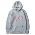 thumbnail image 5 of Plus Size Long Sleeve Hoodies for Women Fashion Crew Neck Unisex Sweatshirt with Pockets Casual Print Pullover Tops(Gray,XXL), 5 of 5