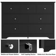 thumbnail image 5 of Homfa 7 Drawer Double Dresser, 47.2"W Contemporary Wood Chest of Drawer Storage Cabinet for Bedroom Living Room, Black, 5 of 7
