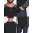 thumbnail image 7 of DARING DIVA Men's Long Sleeve Color Block Casual Raglan T-Shirt 2XL Gray Black, 7 of 7