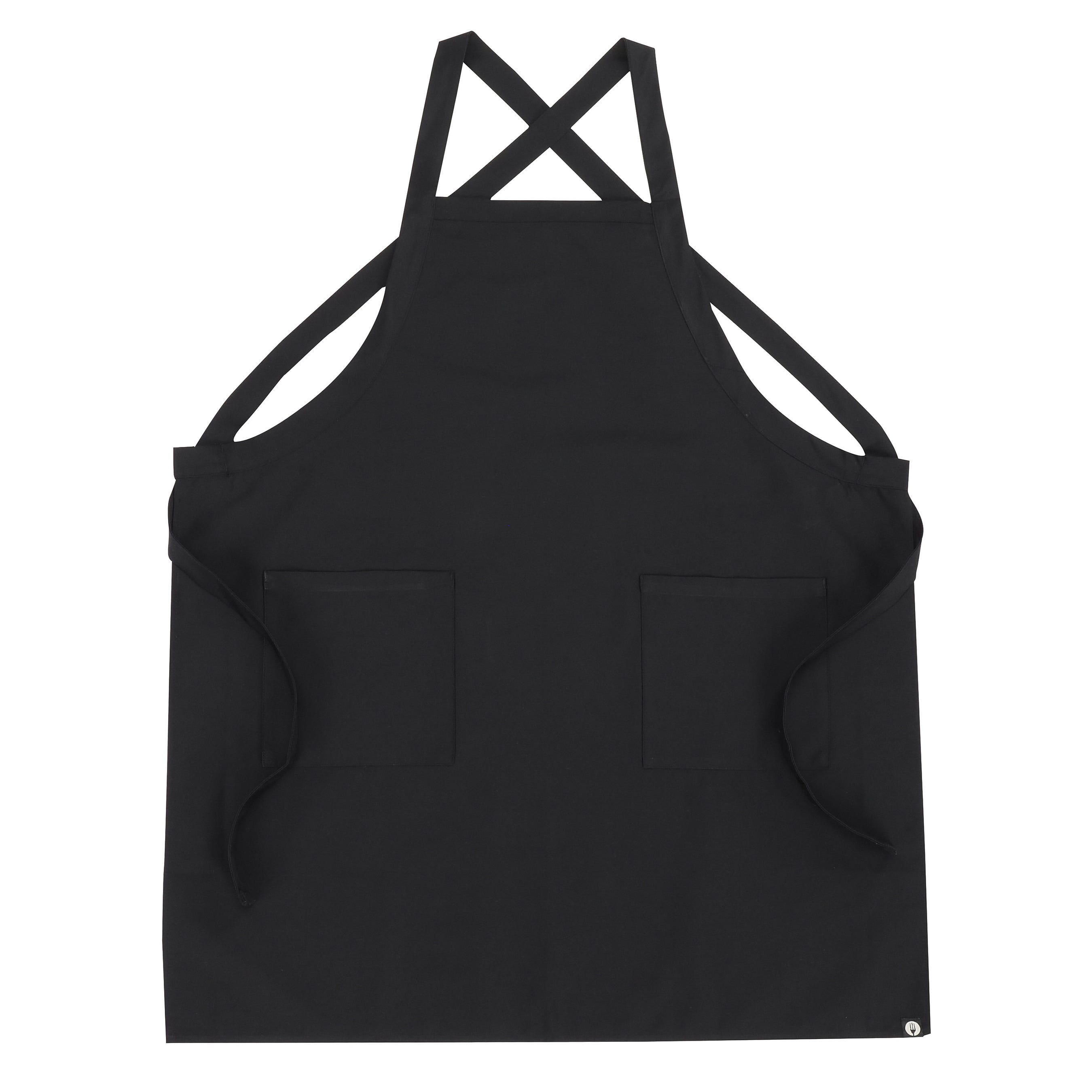 Chef Works Unisex Cross-Back Bib Apron, Black , One Size