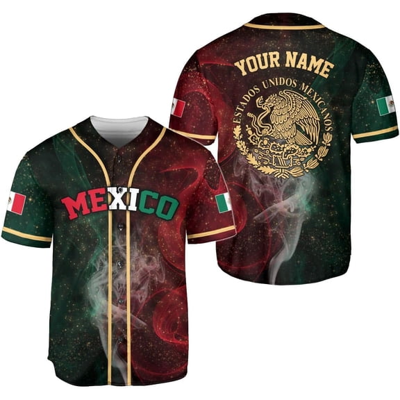 Personalized Mexico Baseball Jersey, Mexican Jersey for Men & Women, Mexican Flag Jersey, Mexico Shirt Camisas (S)