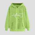 thumbnail image 2 of Ecqkame Oversized Sweatshirt for Women Heart Print Winter Hoodie Pullover Tops Long Sleeved Comfortable Athletic Sweatshirt with Pocket K-Mint Green XXL, 2 of 6