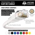 thumbnail image 2 of InstallerParts 50 Ft Cat 5E Molded Snagless Patch Cable White - Professional Series - 50 Micron Gold Plated RJ45, 2 of 5