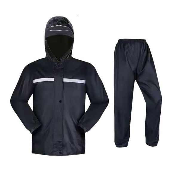 WE-POLUJ Men's Lightweight Breathable Rain Suit Set With Reflective Trim For Outdoor Commuting And Cycling
