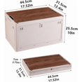 thumbnail image 2 of Foldable Storage Bins with Wood Lids Plastic Collapsible Storage Box with Cutting Board Portable Stackable Grocery Books Container Folding Latching Storage Crate with Removable Pulley (S), 2 of 9