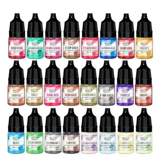 24 Color Epoxy Resin Dye Concentrated Inks Epoxy Resin Paint Professional Inks Suitable for Resin Art and Craft Projects