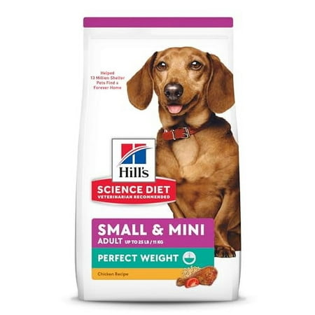 Perfect Weight  Adult 1-6  Small & Mini Breeds Weight Management Support  Dry Dog Food  Chicken Recipe  4 Lb Bag