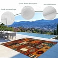 thumbnail image 3 of Boho Vintage Outdoor Rug for Patio/Deck/Porch, Non-Slip Large Area Rug 6 x 9 Ft, Brown Ethnic Middle Century Geometric Indoor Outdoor Rugs Washable Area Rugs, Reversible Camping Rug Carpet Runner, 3 of 8